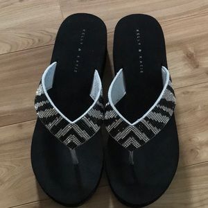 Kelly & Katie low wedge flip flop sandals.